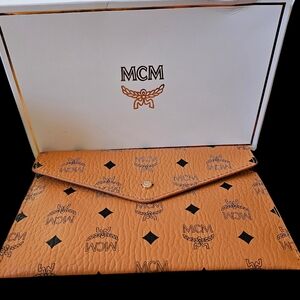 MCM Visetos Monogram Envelope Clutch/ Crossbody